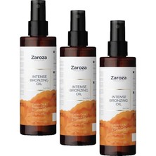 Zaroza Bronzlaştırıcı Yağ Havuç Hindistan Cevizi Kakao Yağı 200 ml (3 Paketi)