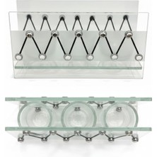 Cam Dekoratif Zikzak Tasarımlı Şamdan 20X9 cm | Tealight ve Banyo Düzenleyici | Modern Ev Ofis M