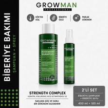 Growman Biberiye Şampuan ve Biberiye Suyu Seti Saç Güçlendirici Dökülme Karşıtı Bakım