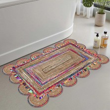 2'li Set Banyo Paspası, Yumuşak Banyo Halısı, Kaymaz Dot Tabanlı, Su Emici, Makinede Yıkanabil