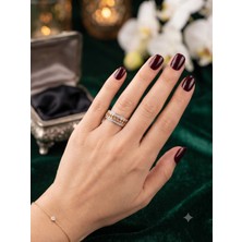 Xuping Jewelry Xuping Zirkon Taş Kenarlı Geometrik Kafes Tasarım Altın Kaplama Kadın Yüzük - 7 Numara