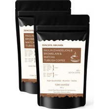 Inülin Bromelain Matcha Detox Coffee 2 Paket Türk Kahvesi 100 Gr. x 2 Adet Karahindiba Form Kahve