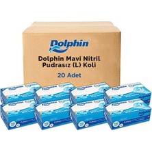Mavi Nitril Eldiven Pudrasız (L) 20 Paket x 100 Adet