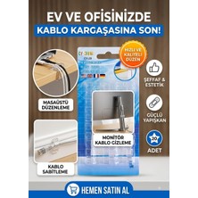 Segy Home 20'li Şeffaf Kablo Sabitleyici Klips - Kendinden Yapışkanlı Masaüstü ve Duvar Kablo Düzenleyici