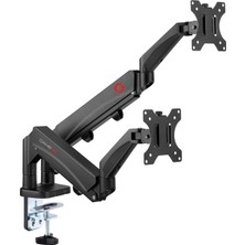 GO-5350 Dual Monitor Arm, Gas Spring Adjustable Stand For 43 To 81 cm Screens, 9 kg Load Per Arm, 18