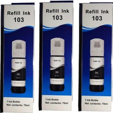 For Epson Ecotank L5290 Uyumlu Siyah Muadil Mürekkep 3X70 ml (Toplam 210 Ml)