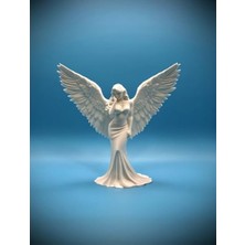 Angelic Serenity Melek Heykelciği / Zarif Oda Dekoru ve Modern Sanat Objesi / Sevdiklerinize Huzur