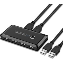 4685 USB 4 Port Hub 2 Kasa Pc Bilgisayar Kvm Switch Splitter Çoklayıcı