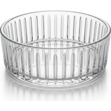 Gndz Home Deconox Pupa Model El Yapımı Üfleme Cam Sunum Kasesi - Optikli (Çizgili) Dekoratif Salata, Meyve ve Meze Kasesi (14X6 Cm)