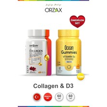 Collagen Beauty Gummies 60 Tablet & Ocean Vitamin D3 1000 Iu 60 Adet Set
