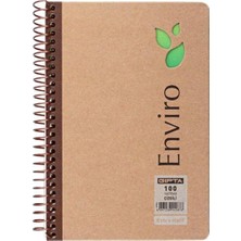 Enviro A4 100 Yaprak Spiralli Kraft Sert Kapaklı Çizgili Blok Defter