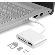 5232 USB Type C To Sd Microsd Tf Kart Okuyucu USB 3in1 Çevirici Dönüştürücü Adaptör