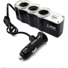 Astraled 3 Port 1 USB Araç Çakmak Çoğaltıcı Soket, 12V, Çoklu Şarj Adaptörü