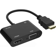 4in1 HDMI To VGA Adaptör Type C Aux Çevirivi Adaptör - FC504