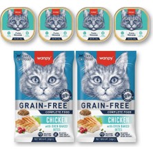 Wanpy Ton Balıklı Yaş Pate Mama 4 Adet  (40GRX4) & 2 Adet Wanpy Tahılsız Kuru Mama 4 Adet (50GRX2)