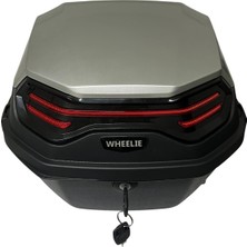 XT08-SW 32 Litre Motosiklet Arka Çanta Gümüş Beyaz Parlak Su Geçirmez Abs Çift Kilitleme Üniv