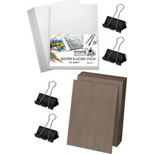 Karakalem Eskiz Çizim Seti Durolit Seti 25X35 cm Duralit 1 Adet 25X35 Resim Kağıdı 25 Adet Manda