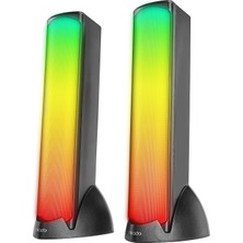 Mikado MD-183 2.0 3W*2 Bluetooth Siyah Rgb Aydınlatmalı USB + 3.5mm USB 5V Speaker Hoparlör