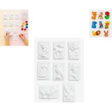 8 Farklı Model Küçük Boy Alçı Kalıbı (1 Pakette 8 Adet (Farklı Model))