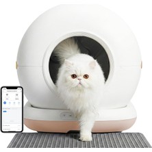 CB001 Akıllı Otomatik Kedi Tuvaleti, App ile Uzaktan Kontrol, 75LT Hazne, 7lt Çöp Haznesi, Ağı