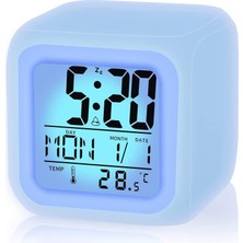 Xspring Çalar Saat, LED Çocuk Alarm Saati, 7 Renk Değiştiren Gece Işıklı Küp Dijital Saat, Z