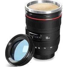 Gndz Home Senon Objektif Kupa Lens Kupa Kahve ve Çay Için Termos Kupa Fotoğraf Tutkunları Için Dekoratif Hediyelik 350 ml (Cam Kapak)