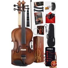 Midex LMA-544TYS 3/4 Profesyonel Keman 3/4 Çocuk Kemanı 10-13 Yaş (Yastık Susturucu Yedek Tel Ç