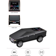 D68 Cybertruck Araba Tasarımlı LED Ekranli Radyolu Bluetooth Hoparlör 15W Güçlü Ses Rgb Led/tw