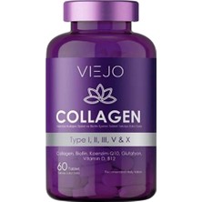 Kolajen ve Vitaminler (Tip 1,2,3,5,10 ve Biotin, Koenzim Q10, Glutatyon, Vitamin D, B12) 60 Tablet