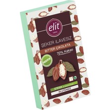 Elit Şeker Ilavesiz ve Prebiyotik Bitter Çikolata 60 gr x 3 Adet