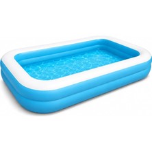 Jumbo Boy Şişme Havuz, 3.05 Metre Dikdörtgen Jumbo Aile Havuzu, 3 Katmanlı Dayanıklı Pvc Uv G�
