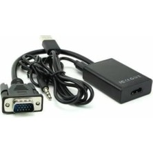VGA To HDMI Çevirici Dönüştürücü Adaptör Kablosu