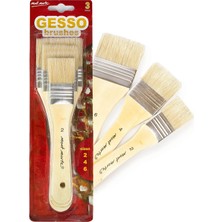 Gesso Boya Fırçası Seti, 3 Fırça Seti, 2, 4 ve 6 Boylarında, Düz Fırçalar, Gesso, Akrilik,