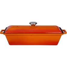 Döküm Ekmek Kabı/terrine, 11X29 Cm, Turuncu