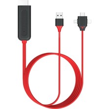 3in1 Görüntü Aktarıcı Kablo Lightning Type-C Micro USB To HDMI Dönüştürücü - FC450