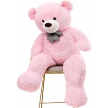 80 cm Papyonlu Sevimli Peluş Şaşkın Ayı - Sevgiliye Özel Hediye Pembe