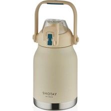 Gndz Home Shotay Çelik Termos Matara Phone Holder 1000ML Beyaz