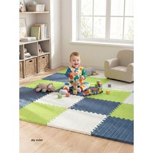 6 Parça 50X50 Puzzle Mat - 100X150 cm Kurulumlu Oyun Spor Matı Puzzle Halı Tatami 13M (Fıstıkye