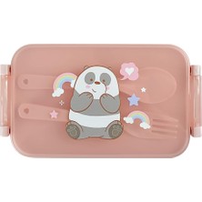 Gndz Home We Bare Bears Lisanslı Çatal Kaşıklı Yemek Kabı (470ML) - Panda