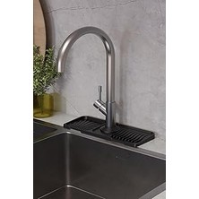 Gndz Home Ata Home Musluk Matı Elastik Silikon Mutfak ve Banyo Için Lavobo Su Tutucu Musluk ve Batarya Matı SIYAH,515201742