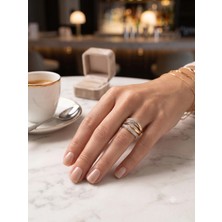 Xuping Jewelry Xuping Zirkon Taşlı Sarmal Tasarım Altın Kaplama Kadın Yüzük - 7 Numara
