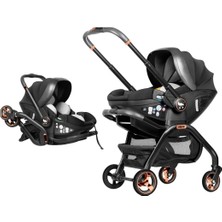Merkür Bebe Onyx 2'si 1 Arada I-Size Oto Koltuğu ve Bebek Arabası Siyah, Saniyeler Içinde Dönü