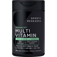 Sports Research Advanced Multi Vitamin 23 Essentials 180 Veggie Capsules Usa Menşeii Dmmedicineden