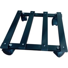 Holtech Metal Tasarım Tekerlekli Saksı Altlığı 30 cm Taşınabilir Hareketli Saksılık Damacan