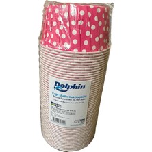 Dolphin Muffin Orta Boy Kağıt Pembe Puantiyeli Cupcake Kek Kalıbı Kapsülü Kabı - 50 Adetlik 1