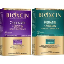Collagen & Biotin Hacim Şampuanı 300ML + Keratin & Argan Onarıcı Şampuan 300ML Seti