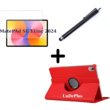 Gndz Home Huawei Matepad Se 11INÇ ile Uyumlu Kılıf Dönen Tablet Kilifi Ekran Koruyucu+Kalem (Matepad Se 10.4inç Değildir) Kırmızı