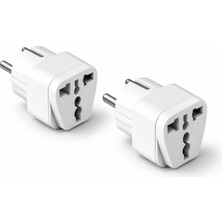 Gndz Home Universal Priz Adaptörü 2’li Set, Avrupa Tipi Fiş Eu,çoklu Girişli Seyahat Adaptörü, Tüm Ülkelerle Uyumlu, Kompakt Tasarım, Ev & Ofis & Seyahat Için Uygun