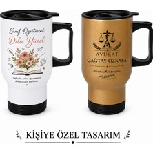 Kişiye Özel Süblimasyon Çelik Kulplu Bardak Termos - 430MLT