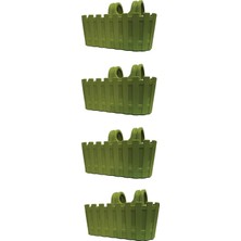 Akasya Balkon Saksı Kolay Askı 30 cm 3 Lt 4 Adet (Yeşil)